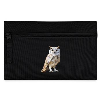 Low Poly Owl – modern design for the smart - Pencil Case - black - Front