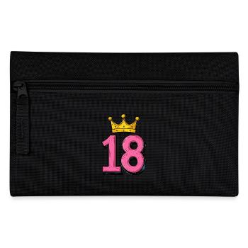 18 Zahl Trikot Krone - Federtasche - Schwarz - Vorne