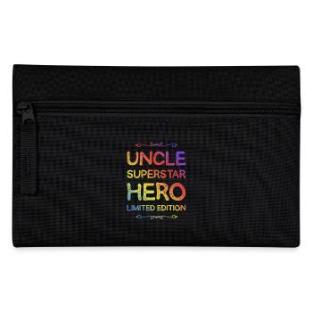 Best Uncle Hero Saying - Pencil Case - black - Front