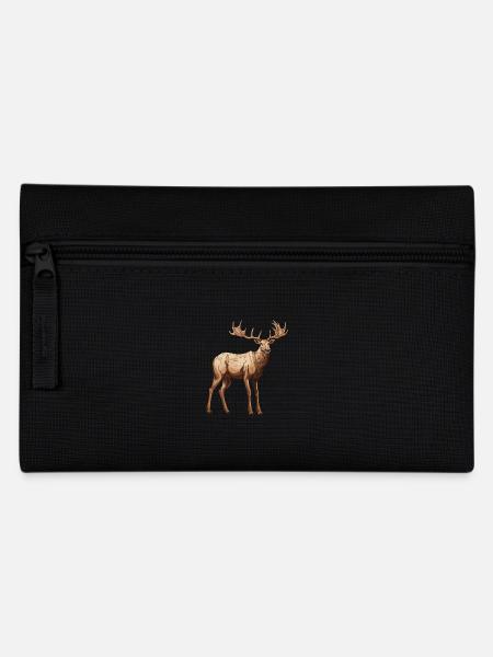 Elch Tier - Federtasche - Schwarz