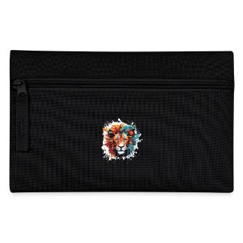 Tête Pop Art Lion Animal - Trousse - noir - Devant