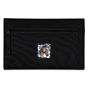 Horse Animal Pop Art Head - Pencil Case - black - Front