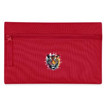 Tiger Animal Pop Art Head - Pencil Case - red - Front