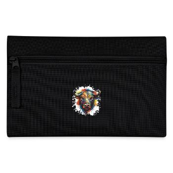 Bull Animal Pop Art Head Taurus - Pencil Case - black - Front