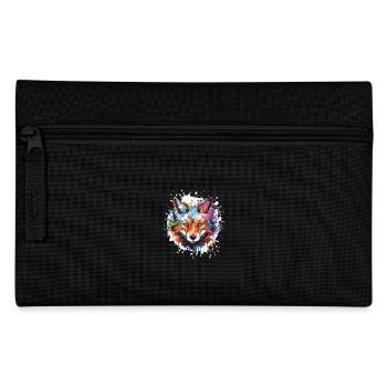 Fuchs Tier Pop Art Kopf - Federtasche - Schwarz - Vorne