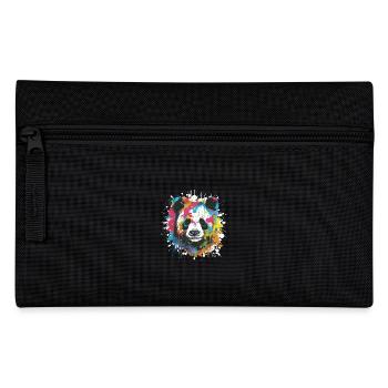 Panda Animal Pop Art Head - Pencil Case - black - Front
