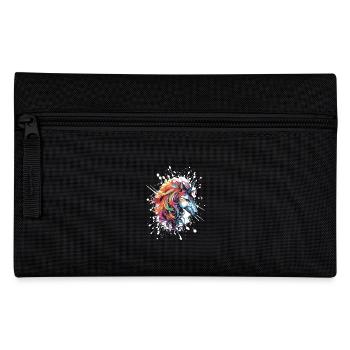 Unicorn Head Portrait - Pencil Case - black - Front