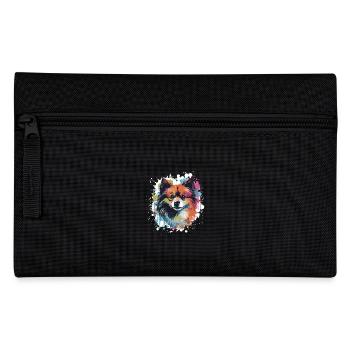 Pomeranian Dog Animal Pop Art Head - Pencil Case - black - Front