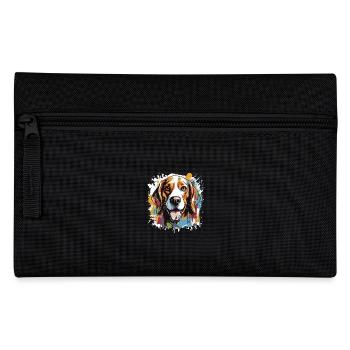Beagle Hund Tier Pop Art Kopf - Federtasche - Schwarz - Vorne