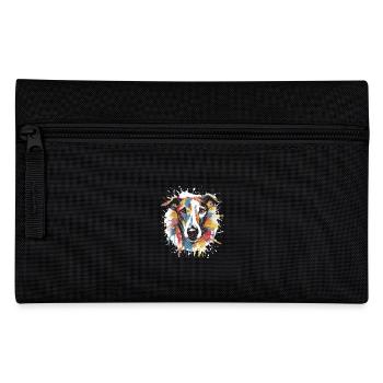 Greyhound Dog Animal Pop Art Head - Pencil Case - black - Front