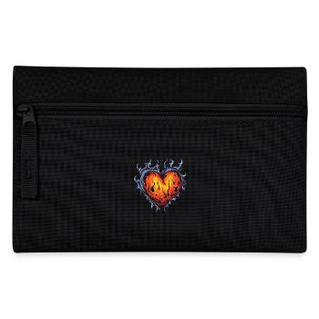 Herz Flamme - Federtasche - Schwarz - Vorne