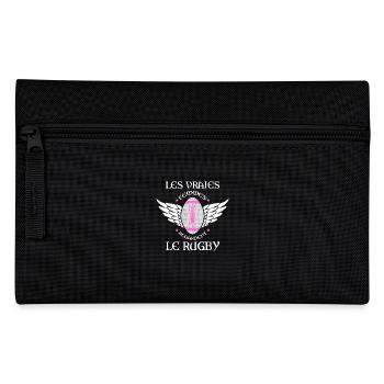 "les femmes regardent le rugby" - Trousse - noir - Devant