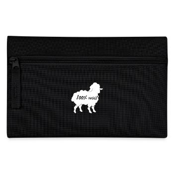 Sheep / farm: 100% Wool - Pencil Case - black - Front