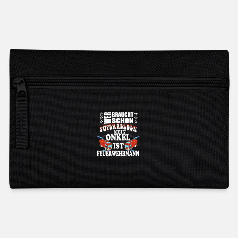 onkel feuerwehrmann super - Federtasche - Schwarz