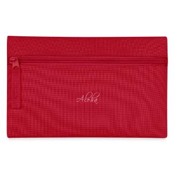 Handlettering Aloha weiß - Federtasche - Rot - Vorne