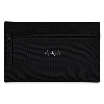 Fußball Herzschlag Sport Geschenk - Federtasche - Schwarz - Vorne