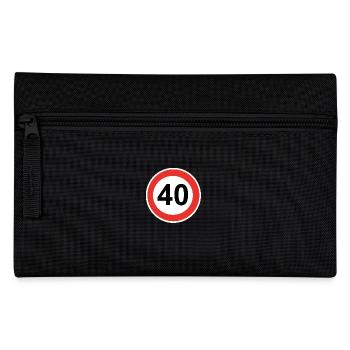 Zahl mit Kreis 40 - Federtasche - Schwarz - Vorne