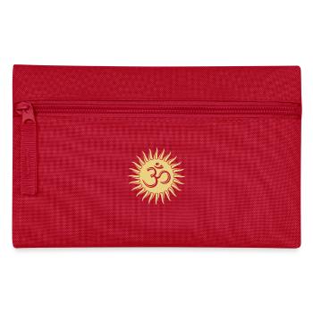 Om Sonne, Buddhismus, spirituell, Yoga, Meditation - Federtasche - Rot - Vorne
