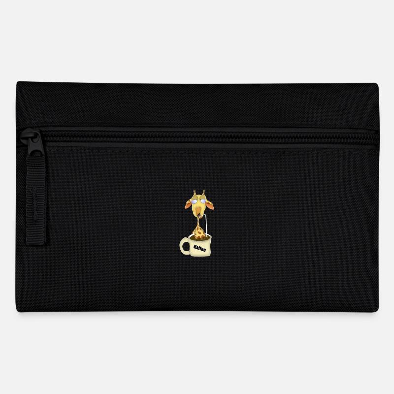 Giraffe im Kaffeepool - Federtasche - Schwarz