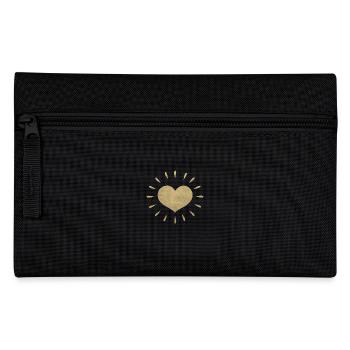 Goldenes Herz mit Strahlen - Federtasche - Schwarz - Vorne
