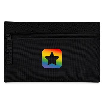 LGBT lgbtqi queer rainbow star button - Pencil Case - black - Front