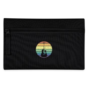 Retro Acoustic Guitar Guitarist Guitar Player Gift - Pencil Case - black - Front