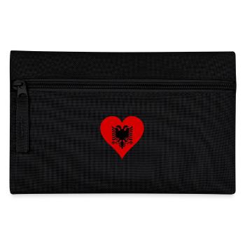Drapeau de l’Albanie Coeur Long - Trousse - noir - Devant