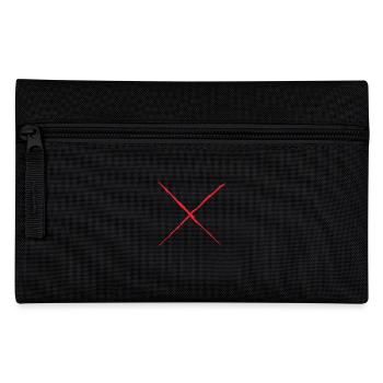 Red X - St. Andrew's Cross Grunge Style red - Pencil Case - black - Front