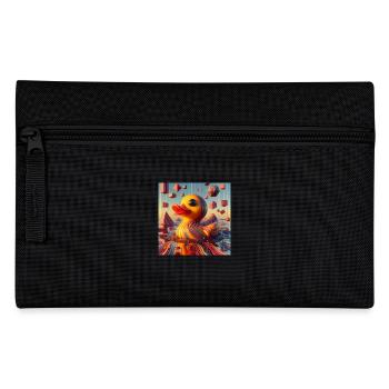 Bathing duck striped in risograph hyperrealism - Pencil Case - black - Front