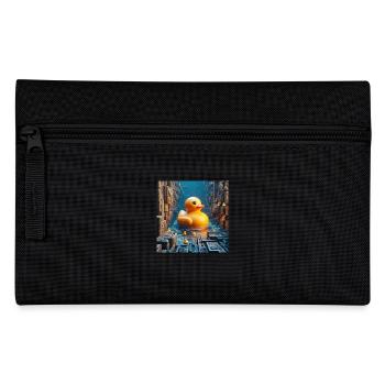 Yellow Bath Duck in Risograph Hyperrealism City - Pencil Case - black - Front