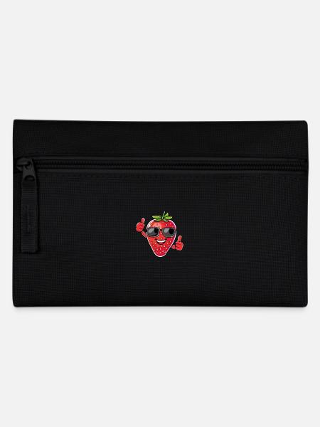 Erdbeere Sonnebrille Sommer Frucht - Federtasche - Schwarz