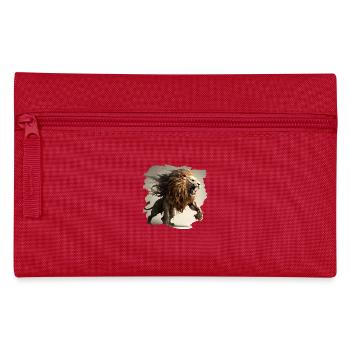 Powerful and Fierce Lion - Pencil Case - red - Front