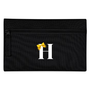 Letter h yellow bow - Pencil Case - black - Front