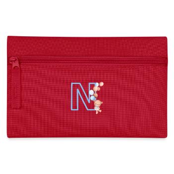 Blue Letter n Bear - Pencil Case - red - Front