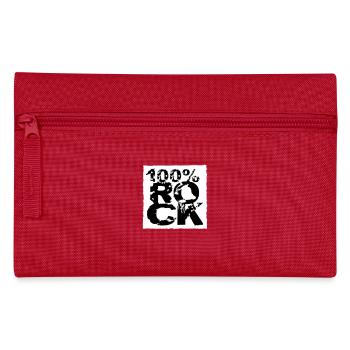 100 % Prozent Rock Heavy Metal Musik Text Logo Fun - Federtasche - Rot - Vorne