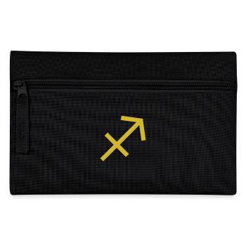 Sternzeichen Schütze, exklusives T-Shirt Design - Federtasche - Schwarz - Vorne