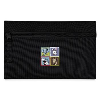 Popart Elefant Hase Hai Ziegenbock Smile Horror - Federtasche - Schwarz - Vorne