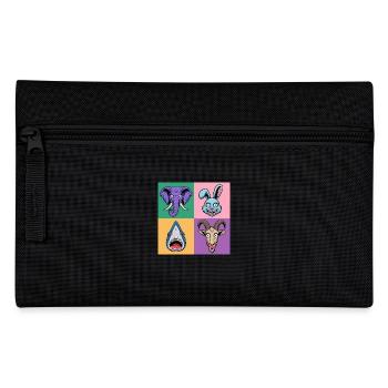Popart Colorful Elephant Bunny Shark Goat - Pencil Case - black - Front