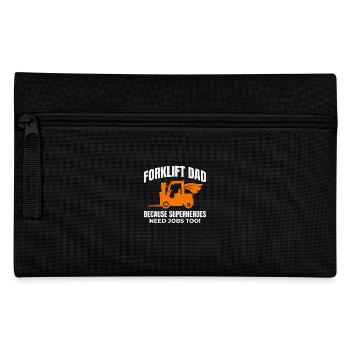 Forklift Dad Heavy Equipment Driver Funny - Pencil Case - black - Front