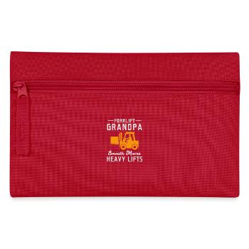 Forklift Grandpa Heavy Equipment Driver Funny - Pencil Case - red - Front
