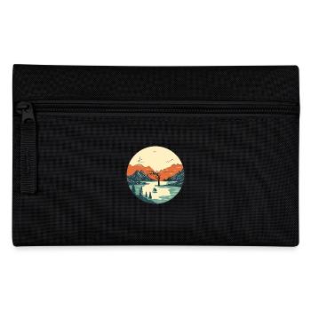Serene Mountain and Lake Landscape - Pencil Case - black - Front