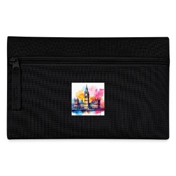 Big Ben Watercolour Splash Art - Pencil Case - black - Front