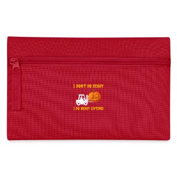 Halloween Ghost Forklift Operator Pumpkin Funny - Pencil Case - red - Front