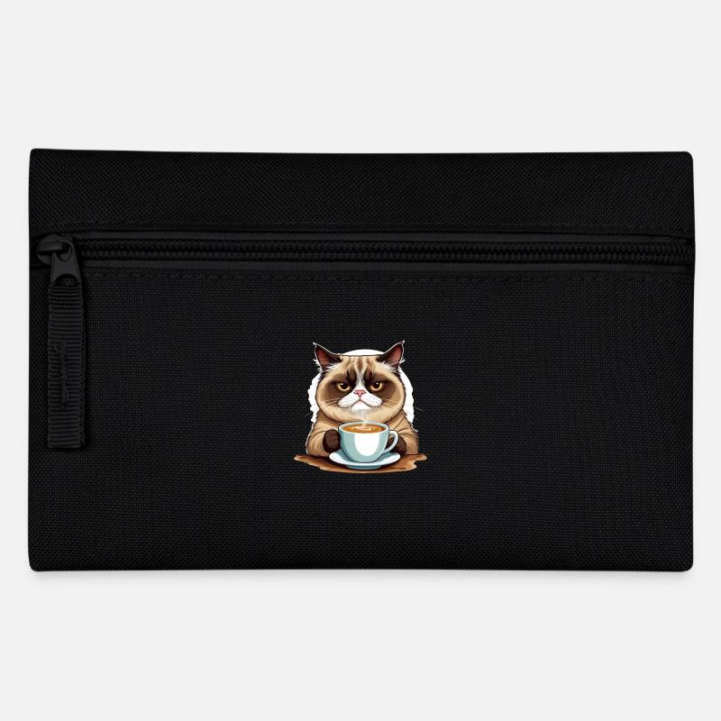 Grumpy Morning Cat - Federtasche - Schwarz
