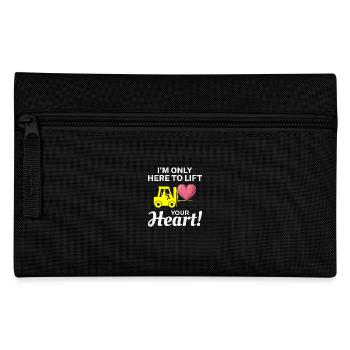 Forklift Operator Driver Valentine’s Day Funny - Pencil Case - black - Front