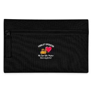 Forklift Operator Driver Valentine’s Day Funny - Pencil Case - black - Front