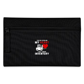 Forklift Operator Driver Valentine’s Day Funny - Pencil Case - black - Front