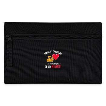 Forklift Operator Driver Valentine’s Day Funny - Pencil Case - black - Front