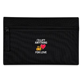 Forklift Operator Driver Valentine’s Day Funny - Pencil Case - black - Front