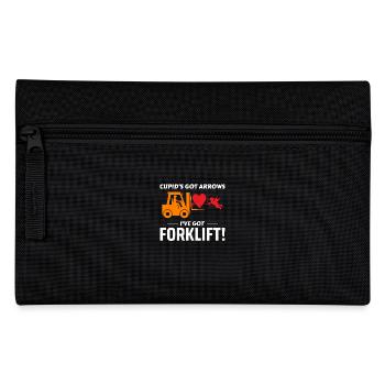 Forklift Operator Driver Valentine’s Day Funny - Pencil Case - black - Front